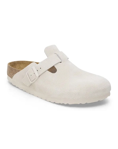 Boston Suede Leather Sandal - Antique White - Birkenstock